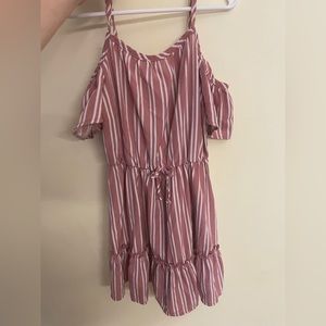 Girls dusty rose peasant dress